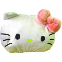 Plyšový vankúšik s otvorom na ruky Hello Kitty červená mašle