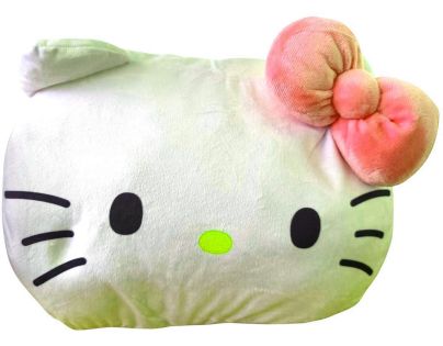 Plyšový vankúšik s otvorom na ruky Hello Kitty červená mašle