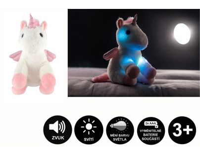 Teddies Plyšový Rojko jednorožec s krídlami 38 cm