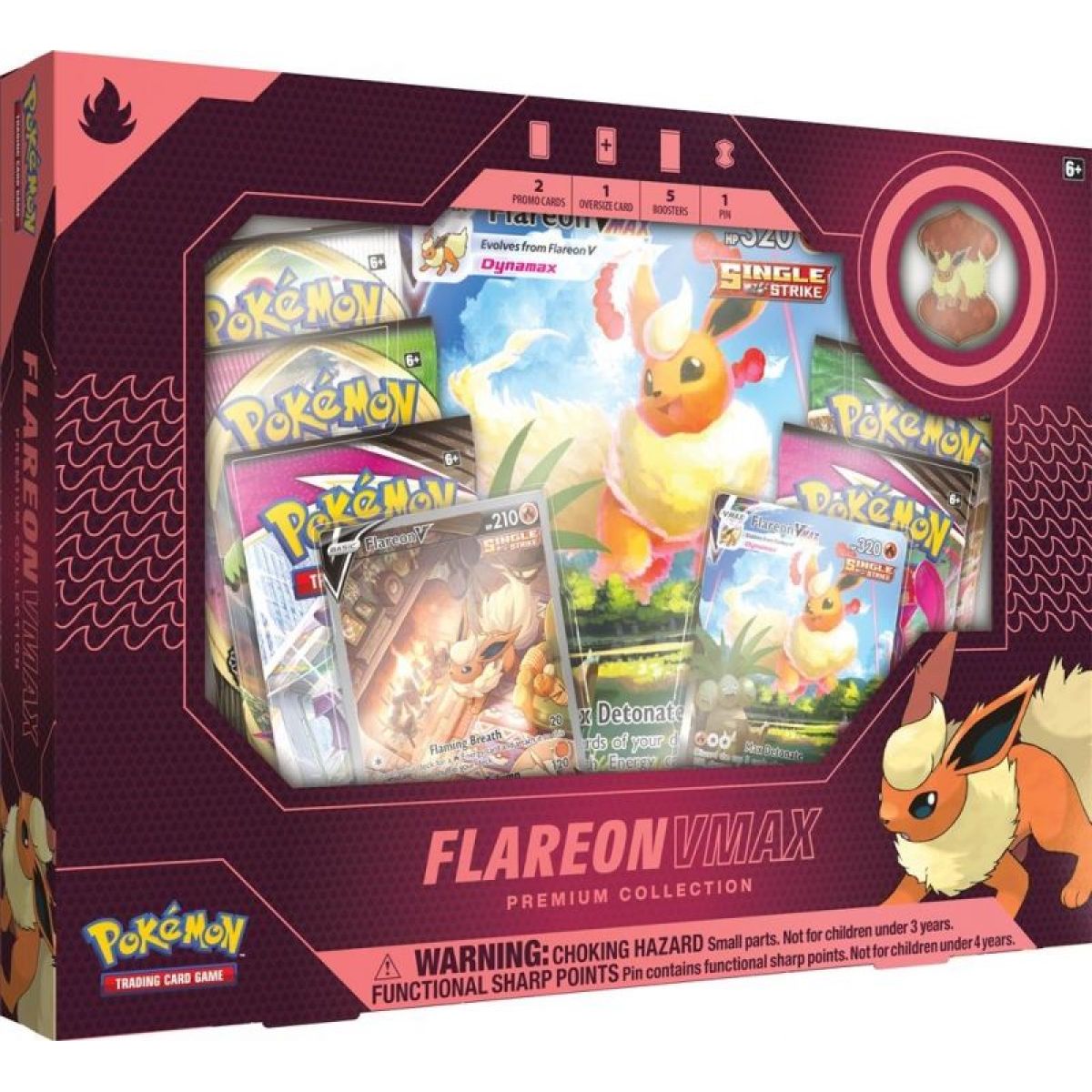 Pokémon TCG: Eevee Evolution VMAX Premium Collection Flareon V Max ...