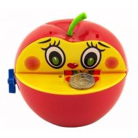 Pokladnička červené jablko s červíkom na kľúčik 4