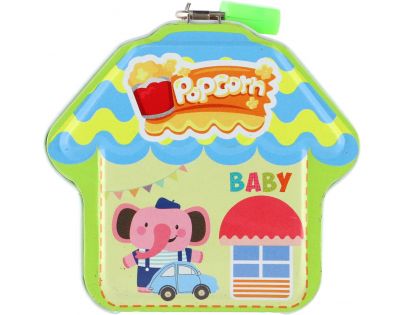 Teddies Pokladnička chaloupka plechová se zámkem 10 x 10 cm zelená