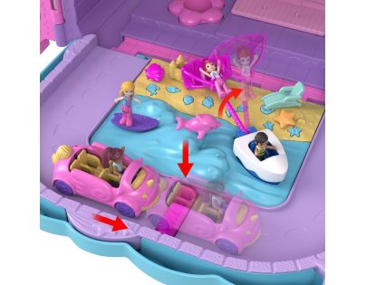 Polly Pocket Prázdninové letovisko v kufríku, 4 pidi bábiky, doplnky HKV43