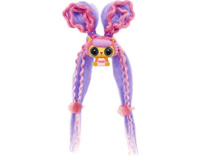 Pop Pop Hair Surprise 3-in-1 Pops 1. series černo-růžové vlasy s mašlí