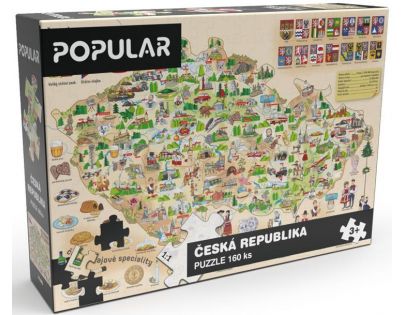 Popular Puzzle Mapa Českej republiky 160 ks