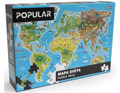 Popular Puzzle Mapa sveta 160 dielikov CZ verzia