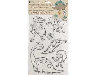 Predlohy na maľovanie na sklo s vyvýšenou kontúrou Dino obrázok 2