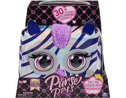 Purse Pets Metalická interaktívna kabelka Zebra