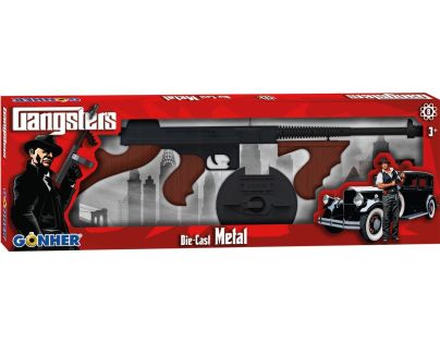 Puška gangsterská kovová 8 rán - Poškodený obal