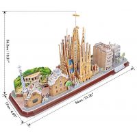 CubicFun Puzzle 3D City Line Barcelona 186 dielikov 3