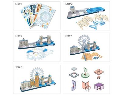 CubicFun Puzzle 3D City Line Londýn 107 dielikov