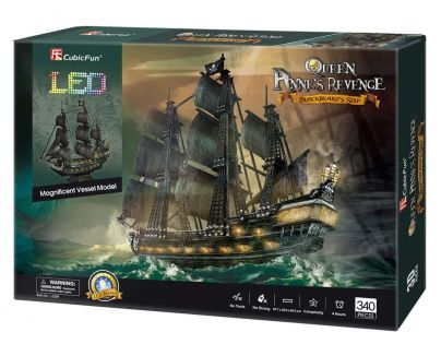 Puzzle 3D Queen Anne's Revenge LED 340 dielikov