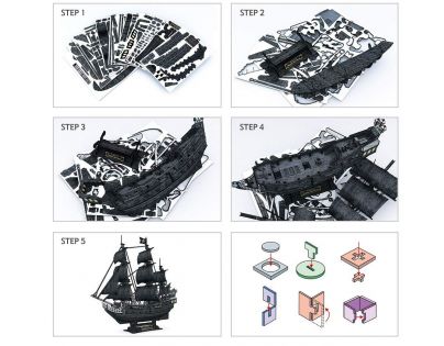 Puzzle 3D Queen Anne's Revenge LED 340 dielikov