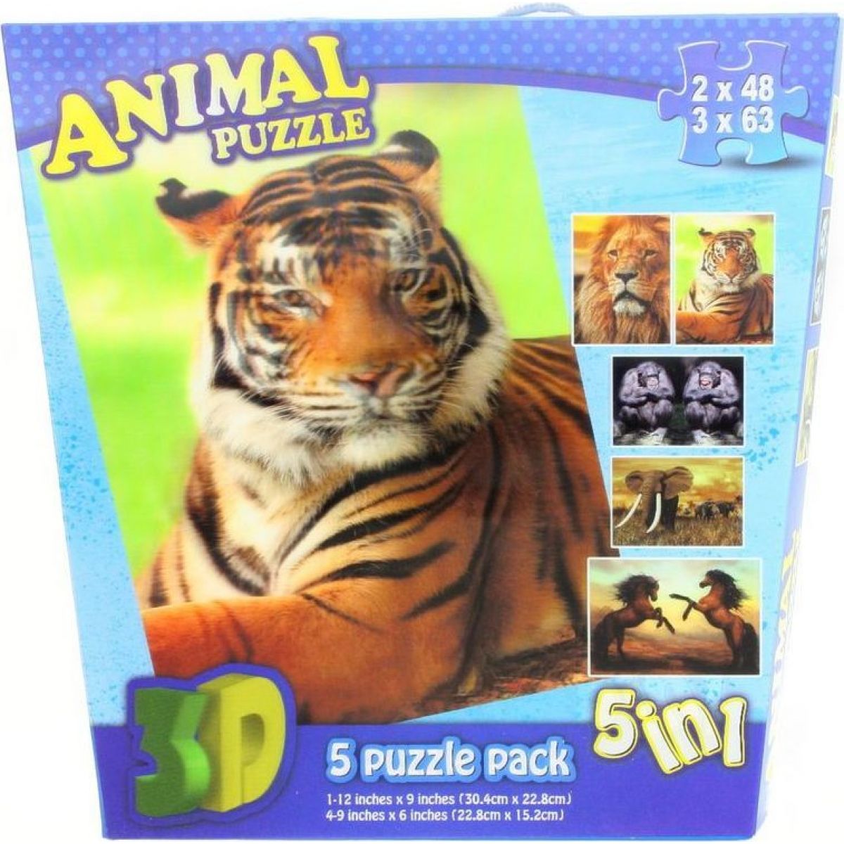 Puzzle 3D Zvieratá 5v1