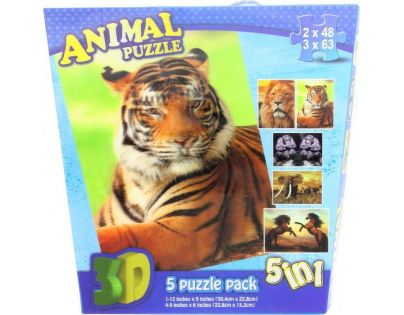 Puzzle 3D Zvieratá 5v1
