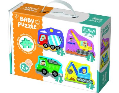 Trefl Puzzle baby 4 v 1 Stavebné Autá 18 dielikov