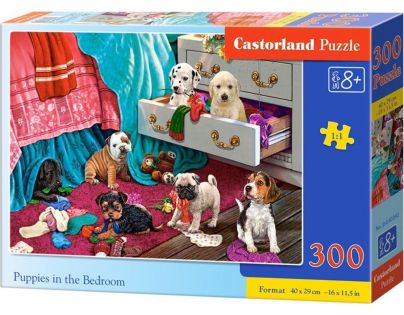 Castorland Puzzle Šteňatá v spálni 300 dielikov