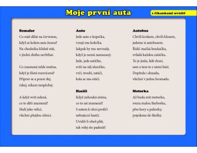 Puzzle doskové Moje prvé autá s riekankami 24 dielikov
