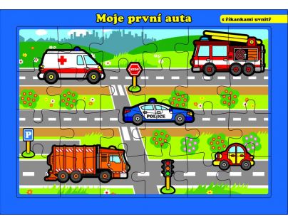 Puzzle doskové Moje prvé autá s riekankami 24 dielikov