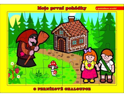 Puzzle doskové O perníkovej chalúpke 24 dielikov