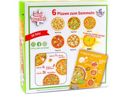 Puzzle mini Pizza 6 rôznych motívov 36 dielikov - Poškodený obal