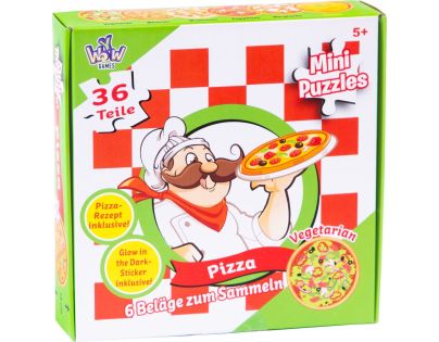 Puzzle mini Pizza 6 rôznych motívov 36 dielikov