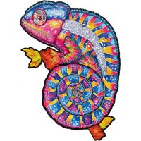 Puzzler Drevené farebné puzzle Hypnotický chameleón 2