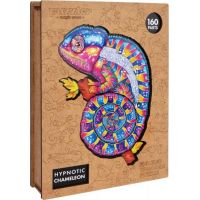 Puzzler Drevené farebné puzzle Hypnotický chameleón 4