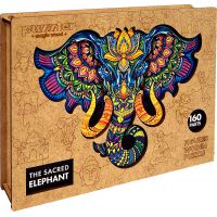 Puzzler Puzzle drevené farebné Posvätný slon 160 dielikov 5