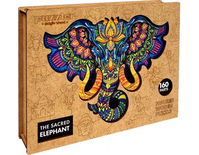 Puzzler Puzzle drevené farebné Posvätný slon 160 dielikov