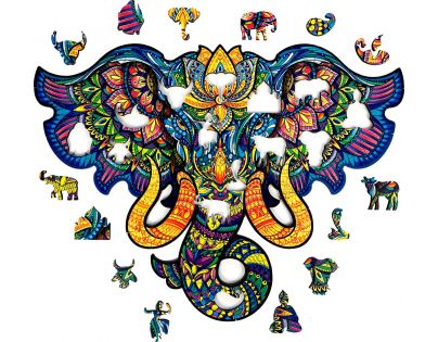 Puzzler Puzzle drevené farebné Posvätný slon 160 dielikov