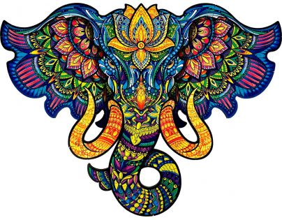 Puzzler Puzzle drevené farebné Posvätný slon 160 dielikov