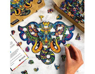 Puzzler Puzzle drevené farebné Posvätný slon 160 dielikov