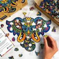 Puzzler Puzzle drevené farebné Posvätný slon 160 dielikov 4