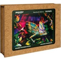 Puzzler Drevené farebné puzzle Úžasný chameleón 3