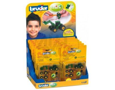 BRUDER 00411 - Přívěsek John Deere + šroubovák + kola + čelní nakladač