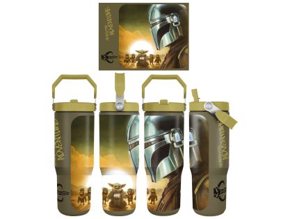 Pyramid International Mandalorian a Grogu cestovný hrnček s popruhom (Sunset)