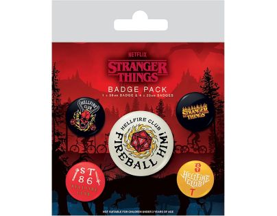 Pyramid International Set odznakov Stranger Things Helfire Club