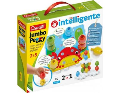 Quercetti Jumbo Peggy jumbo pegs & pegboard mozaika s veľkými kolíčkami