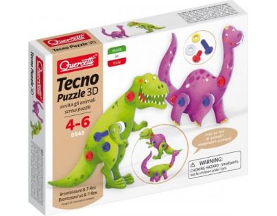 Quercetti Tecno 3D Puzzle brontosaurus a T-Rex