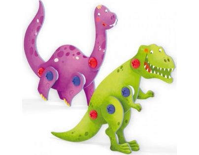 Quercetti Tecno 3D Puzzle brontosaurus a T-Rex