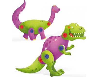 Quercetti Tecno 3D Puzzle brontosaurus a T-Rex