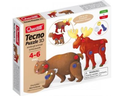 Quercetti Tecno 3D Puzzle medveď a los