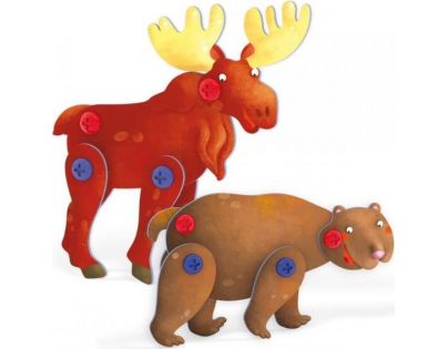 Quercetti Tecno 3D Puzzle medveď a los