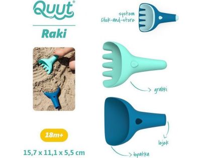 Quut Raki tmavo modrá svetlo modrá hrable a lopatka