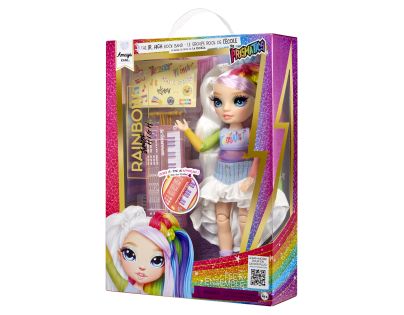 Rainbow High Junior Fashion bábika v rockovej kapele - Amaya