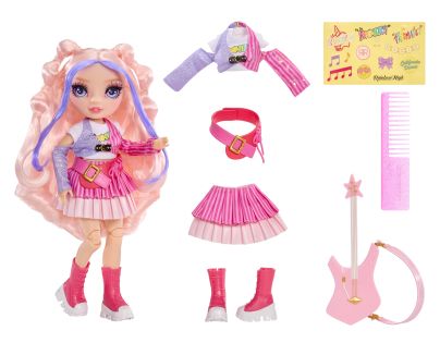 Rainbow High Junior Fashion bábika v rockovej kapele - Bella