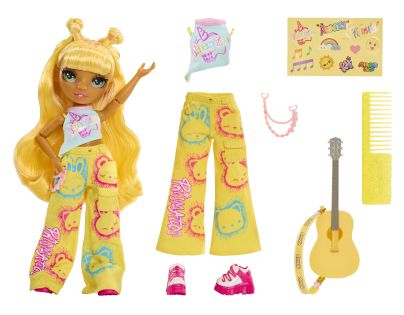 Rainbow High Junior Fashion bábika v rockovej kapele - Sunny