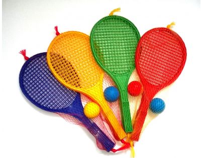 Toy Raketa plážová stredná soft tenis farebný žltá