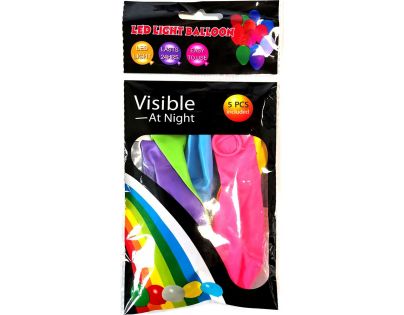 Rappa Balóniky nafukovacie LED svietiaci 5 ks mix farieb 30 cm